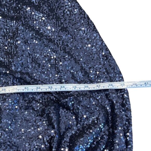 Society Plus Blue Sequin Ball Gown Skirt or Dress Women's Size 18-20 Zip GLAM - Picture 13 of 14
